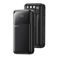 Remax FCP-2 20000mah 22.5W Fast Charging Black Power Bank With 4 Cables